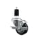 Service Caster 3'' Black Poly Swivel 1-1/2'' Expanding Stem Caster with Brake SCC-EX20S314-PPUB-BLK-TLB-112 - alternate 1